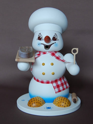 Räuchermann Schneemann weiß Bäcker